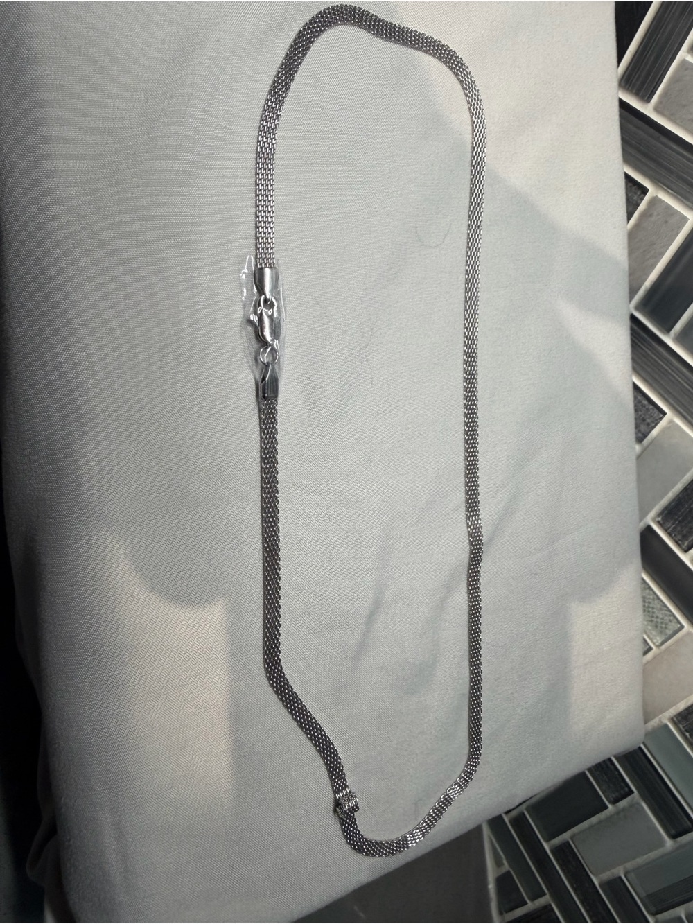 14KT white gold filled 20” Mesh Chain Necklace 7.5g 4mm